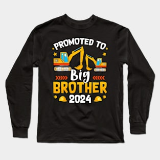 Kids Promoted to Big  2024 Construction Excavator Toddlers Long Sleeve T-Shirt